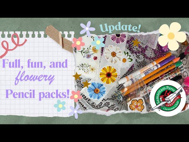 Operation Christmas Child - Packing pencil packs! Update! 2024