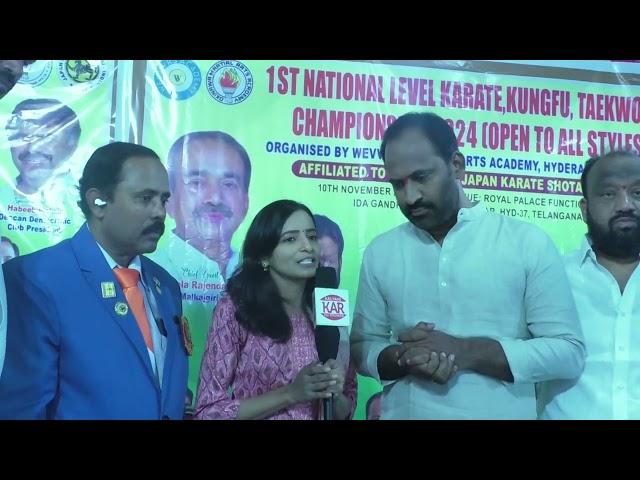 CONGRESS YOUTH LEADER BANDI SHYAM GOUD TALK ABOUT WEAVERS MARTIAL ARTS ACADEMY KARATE CHAMPIONSHIP.