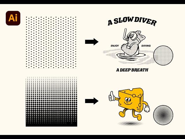 [Illustrator] How to make and apply 2 types of polka dots