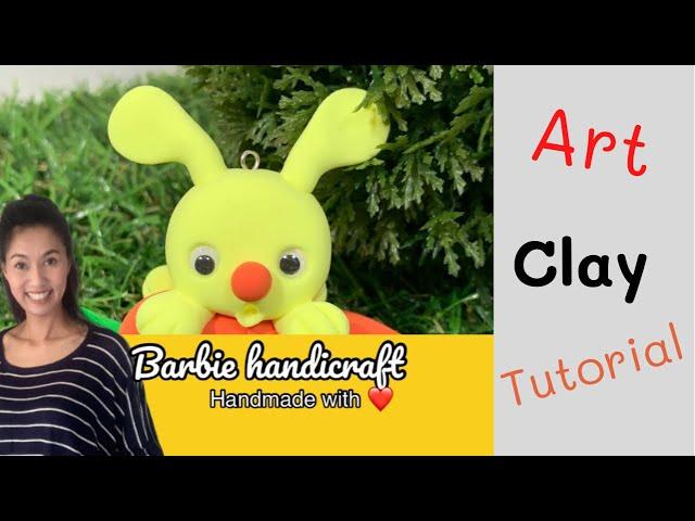 diy Easy Clay tutorial Easter Bunny l Barbie handicraft