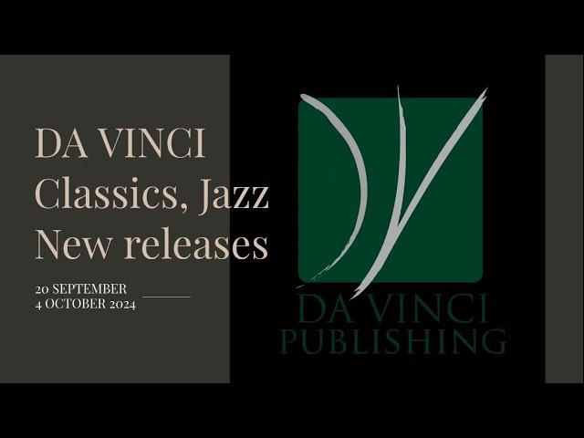 Da Vinci Classics & Jazz New Releases (September 20th - October 4th)