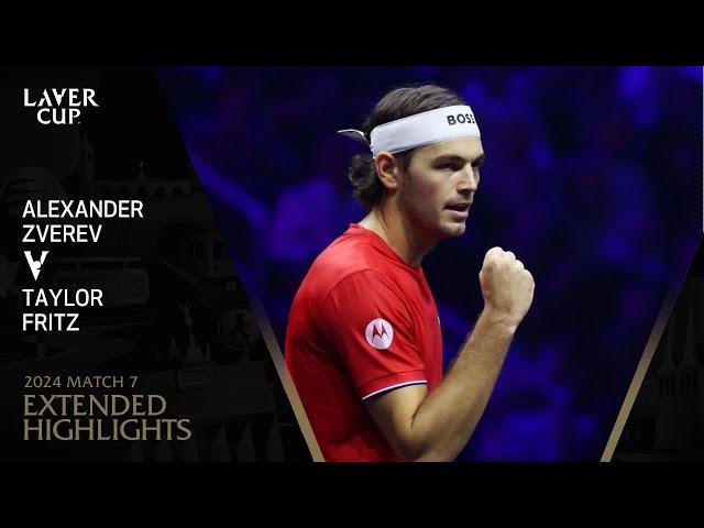 Alexander Zverev v Taylor Fritz Extended Highlights | Laver Cup 2024 Match 7