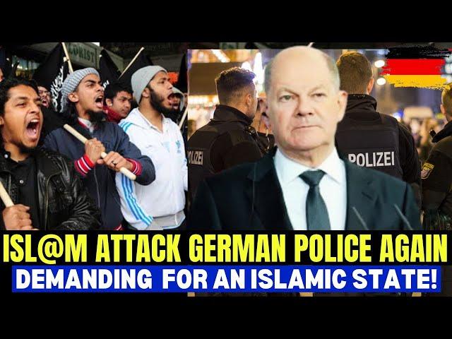 Isl@m Attack German Police: THOUSANDS Of Muslims DEMAND Isl@mic Caliphate State In Hamburg (Germany)