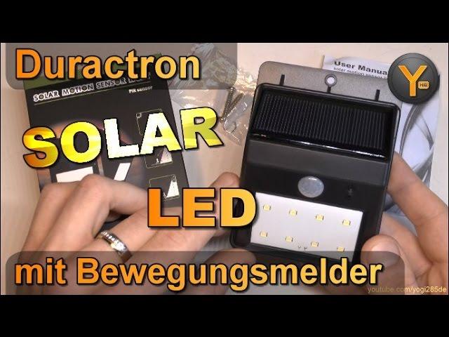 Duractron Solar LED Lampe mit Bewegungsmelder / Wasserdicht IP64