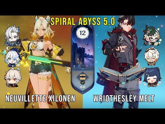 C0 Xilonen Neuvillette and C0 Wriothesley Reverse Melt | Genshin Impact Abyss 5.0 Floor 12 9 Stars