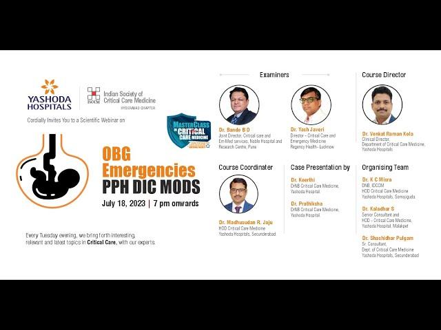 Webinar Topic: OBG Emergencies - PPH DIC MODS | Yashoda Hospitals Hyderabad