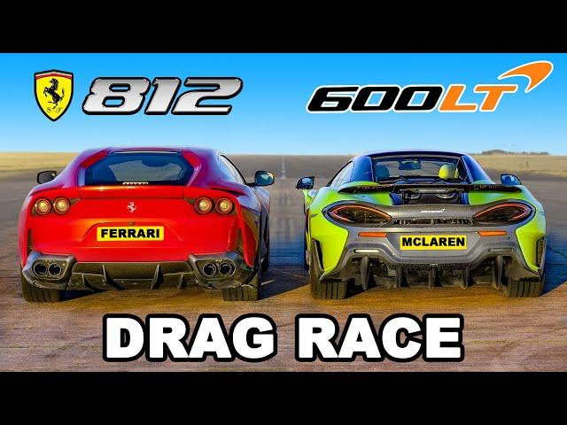 Ferrari 812 Superfast v McLaren 600LT: DRAG RACE