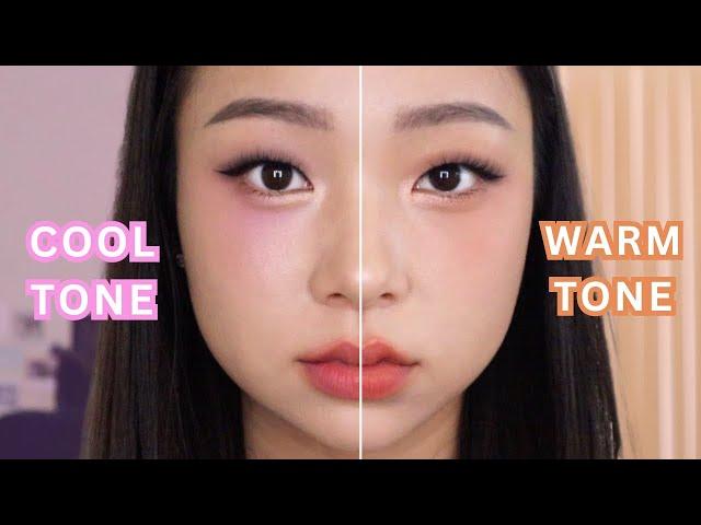 COOL TONE VS WARM TONE COMPARISON MAKEUP | monolid asian makeup