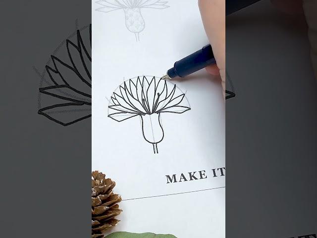 Drawing the cornflower the best way I could  #flowerart