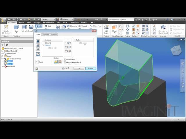 Autodesk Inventor Tech Tip - Loft Cut with Multi-Body.wmv