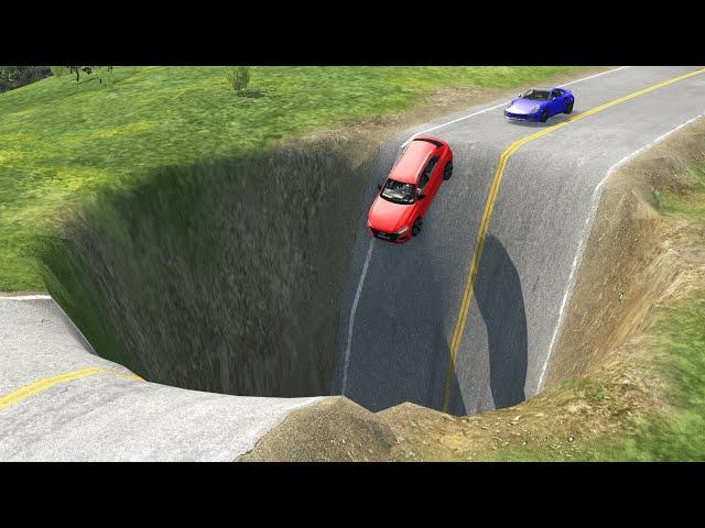 Cars vs Giant Pit #5 – BeamNG.Drive