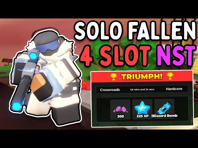 SOLO FALLEN TRIUMPH WITH 4 TOWERS SLOTS AND NO SPECIAL TOWERS | Tower Defense Simulator