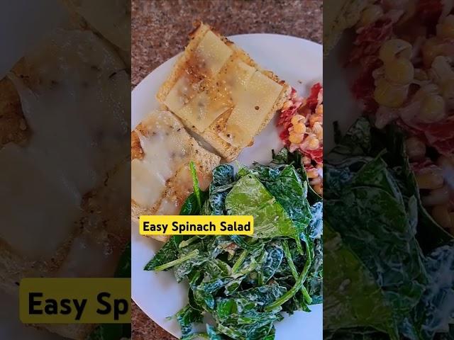 Spinach salad, check my channel for easy, low cost, vegetarian recipes #spinachsalad