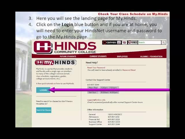 ▶ Check Your Class Schedule in My Hinds
