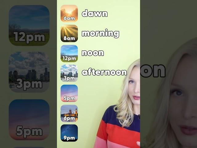 Can you name these times of day? #learnenglish #english #vocabulary