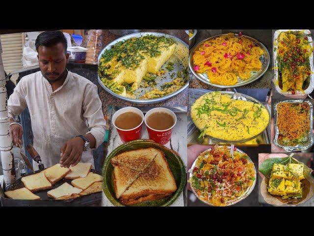 Dev Gujarati Platter, Indore Poha, Chai Bread Toast & More || Jaipur Street Food