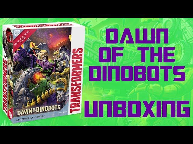 Unboxing Transformers Deck Building Game: Dawn of the Dinobots (Grimlock!  Devastator!  Shockwave!)