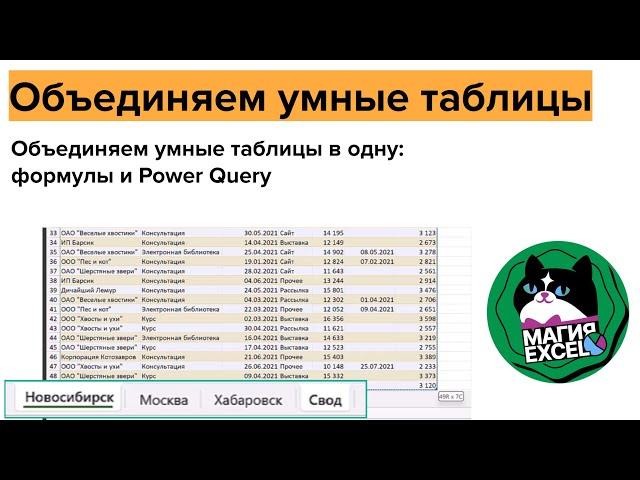 Объединяем умные таблицы в одну: формулы и Power Query