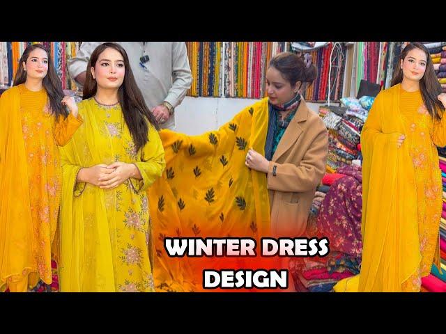 How I designed winter Fabric Like A Designer Dress - Outfit From scratch - Bareeza karandi dress