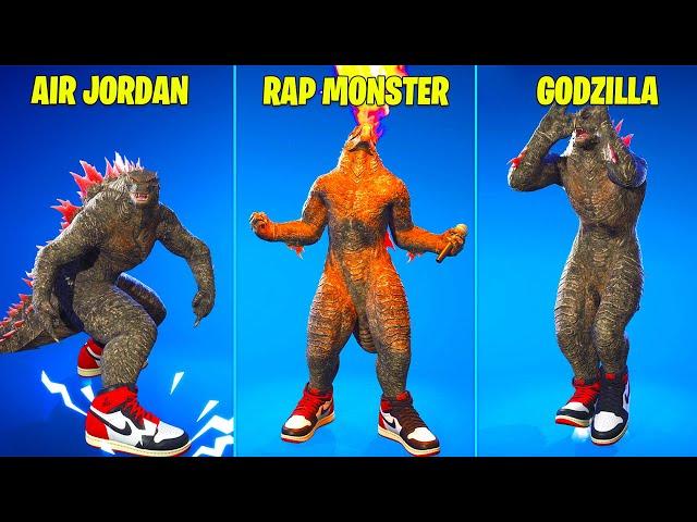 NEW Godzilla Skin In Air Jordan Doing New & Funny Emotes