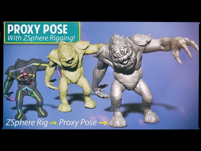 Proxy Pose ZBrush 2023.1 with ZSphere Rigging!