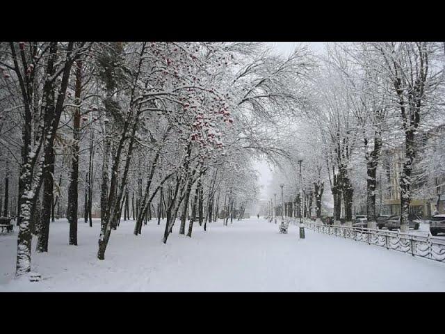 Уборка снега на дороге пр Химиков город Нижнекамск