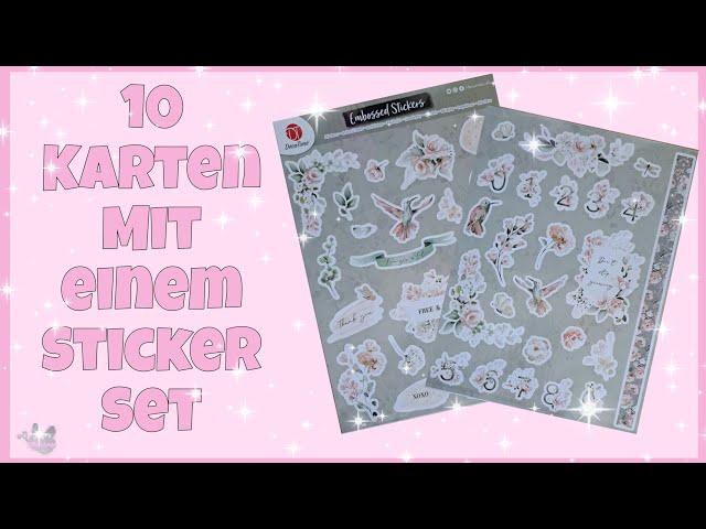  10 Karten mit einem Sticker Set  von Action