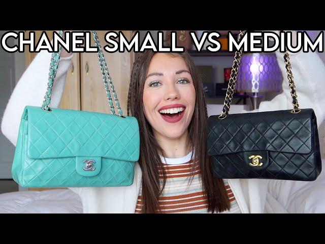 CHANEL CLASSIC FLAP SMALL VS MEDIUM & WHAT FITS INSIDE EACH! | Kenzie Scarlett