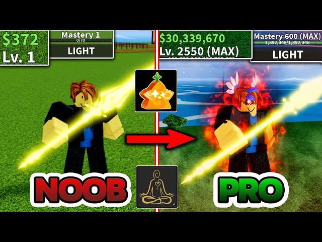 Beating Blox Fruits As Noob Bacoon | Full Gear Human V4 Awakened | Light Awakened In Blox Fruits