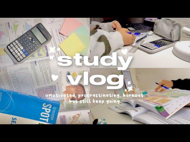 study vlog (spm)  unmotivated, burnout, procrastinating but still keep going.