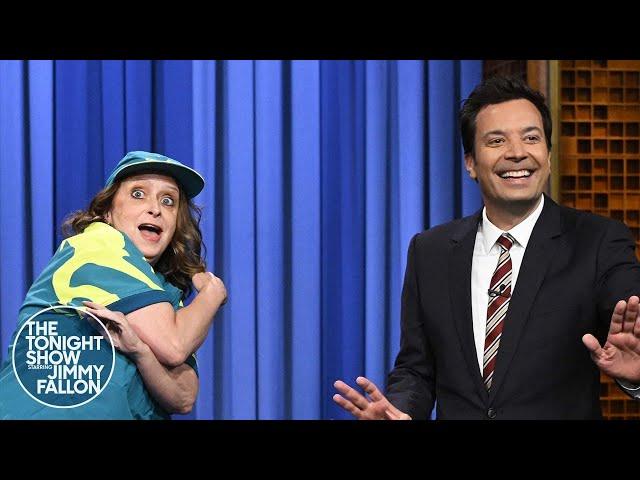 Rachel Dratch Interrupts Jimmy's Monologue as Australian Olympic Breakdancer Raygun | Tonight Show