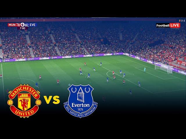 Manchester United vs Everton | Premier League 24/25 | Full Match All Goals | Realistic PES Gameplay