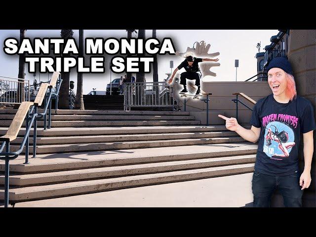 Skating the Santa Monica Triple Set in 2023!? - Spot History Ep. 8