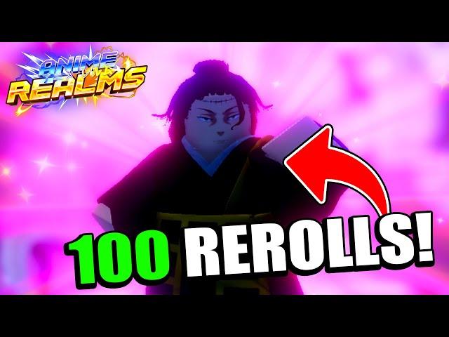 CAN I GET UNIQUE WITH 100 REROLLS!? In Anime Realms!