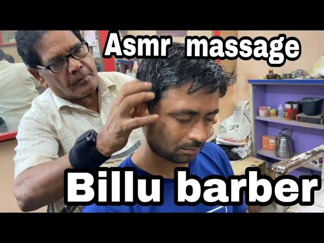 Best ever head massage,neck cracking by Indian barber billubarber//asmr