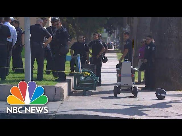 Skynet Fights Back: Food Delivery Robot Drives Through LA Crime Scene