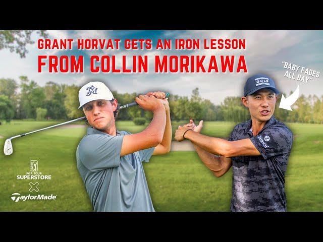 Collin Morikawa Gives @GrantHorvatGolfs An Iron Play Masterclass!