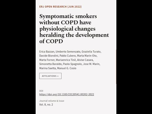 Symptomatic smokers without COPD have physiological changes heralding the development... | RTCL.TV