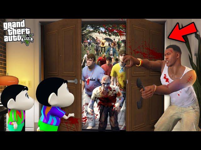 Franklin & Shinchan Stop Zombies From Entering Their House in GTA 5!