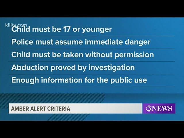 When is an Amber Alert issued for a missing child?