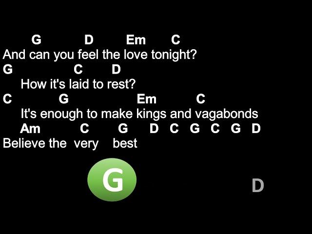 Can You Feel the Love Tonight - Elton John - Chords