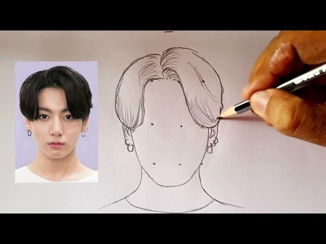 How to draw BTS Jungkook drawing 