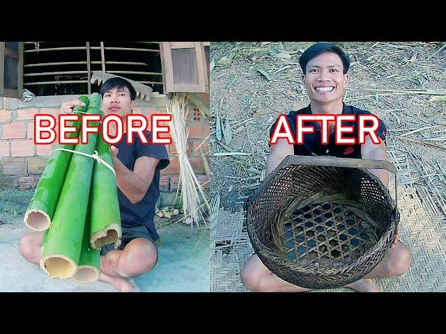 Crafting a Basket out of Bamboo Strips丨Bamboo Woodworking Art