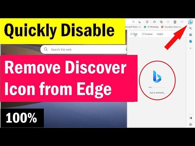 How to remove Bing discover from Microsoft edge | disable discover button in edge | remove discover