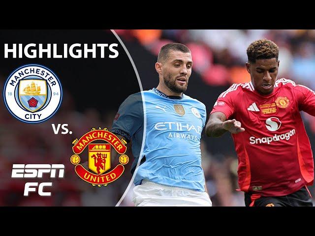  LATE LATE DRAMA  Manchester City vs. Manchester United | FA Community Shield Highlights | ESPN FC