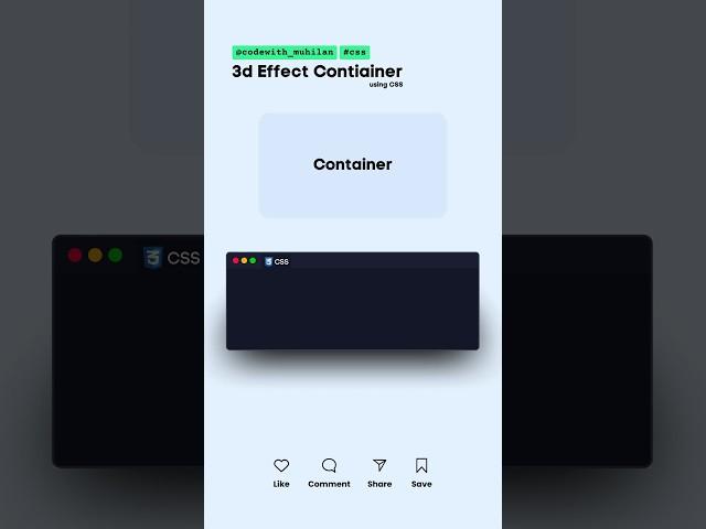 3D Effect Container #codewith_muhilan #css #coding