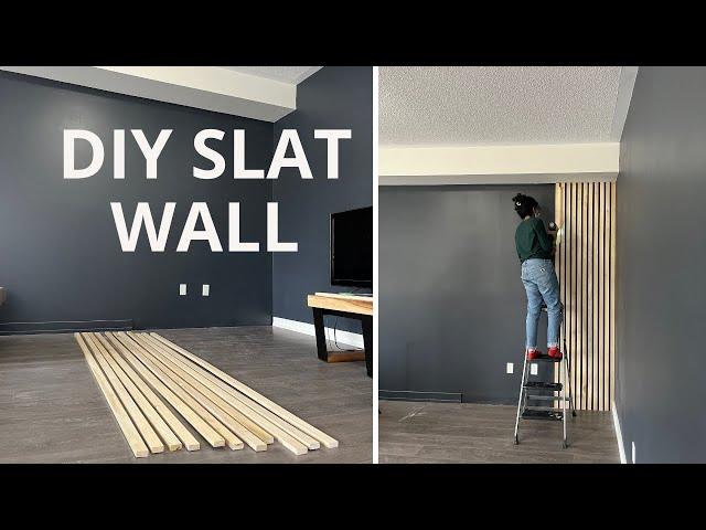 Modern Living Room Design Part 1 | DIY Wood Slat Wall