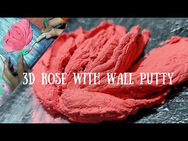 3D Rose on Canvas | sculpting 3d Rose Painting | Palette Knife Art #3dart #sculpture #3drosepainting