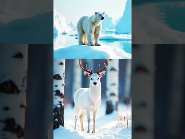 Ice Bear vs. White animal #whitepanther #petsandanimals #icebear #pets #animals#animalfight#wildlife