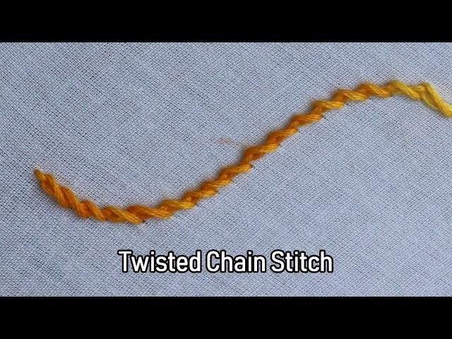 Twisted Chain Stitch In Hand Embroidery Stitches Tutorial